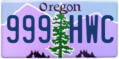 OR license plate 999HWC