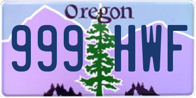 OR license plate 999HWF