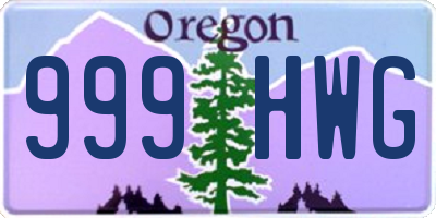 OR license plate 999HWG