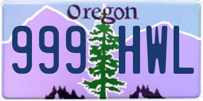 OR license plate 999HWL