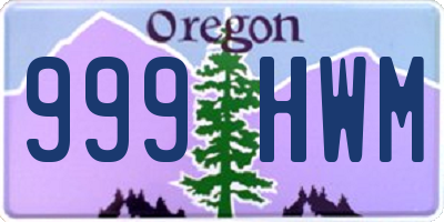 OR license plate 999HWM