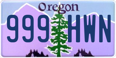 OR license plate 999HWN