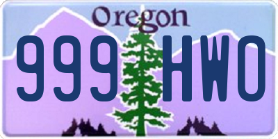 OR license plate 999HWO