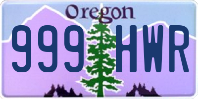 OR license plate 999HWR