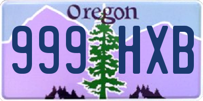 OR license plate 999HXB