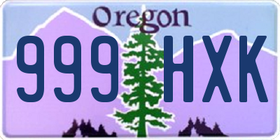 OR license plate 999HXK
