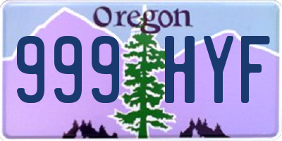 OR license plate 999HYF