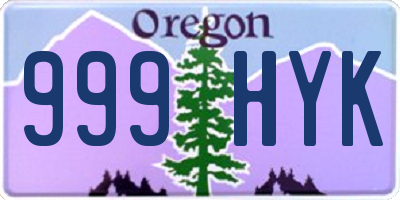 OR license plate 999HYK