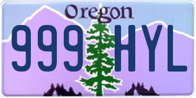 OR license plate 999HYL