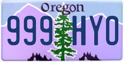 OR license plate 999HYO