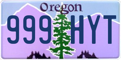 OR license plate 999HYT
