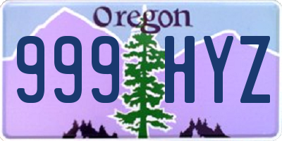 OR license plate 999HYZ
