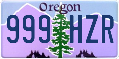 OR license plate 999HZR