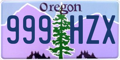 OR license plate 999HZX