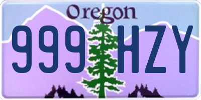 OR license plate 999HZY