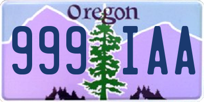 OR license plate 999IAA