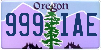 OR license plate 999IAE
