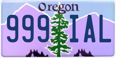 OR license plate 999IAL