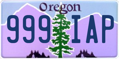 OR license plate 999IAP