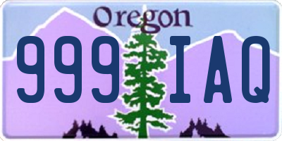 OR license plate 999IAQ