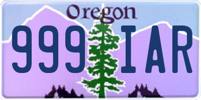 OR license plate 999IAR