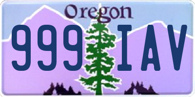 OR license plate 999IAV