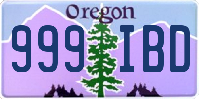 OR license plate 999IBD