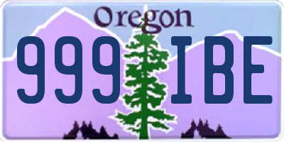 OR license plate 999IBE