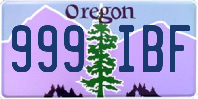 OR license plate 999IBF