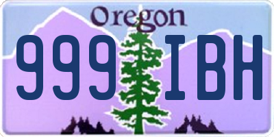 OR license plate 999IBH