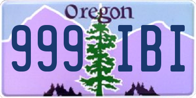 OR license plate 999IBI