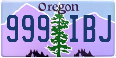 OR license plate 999IBJ