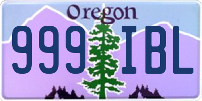 OR license plate 999IBL