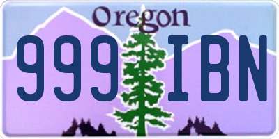 OR license plate 999IBN