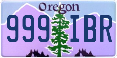 OR license plate 999IBR