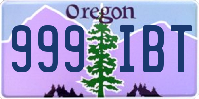 OR license plate 999IBT
