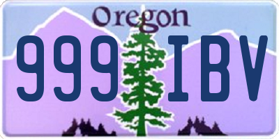 OR license plate 999IBV