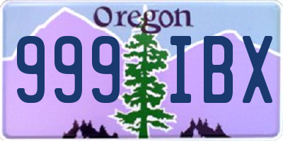 OR license plate 999IBX
