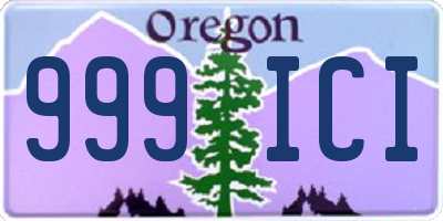 OR license plate 999ICI