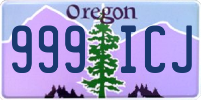OR license plate 999ICJ