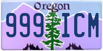OR license plate 999ICM