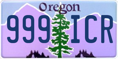 OR license plate 999ICR