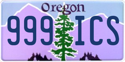 OR license plate 999ICS