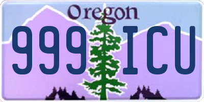 OR license plate 999ICU