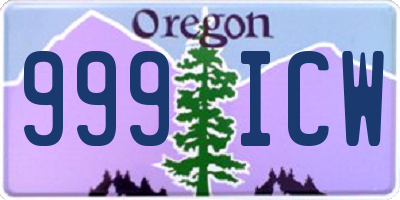OR license plate 999ICW