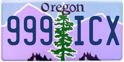 OR license plate 999ICX