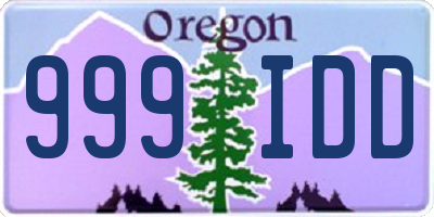 OR license plate 999IDD