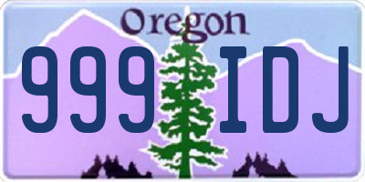 OR license plate 999IDJ