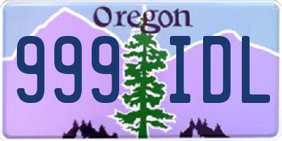 OR license plate 999IDL