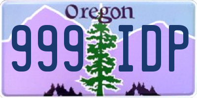 OR license plate 999IDP